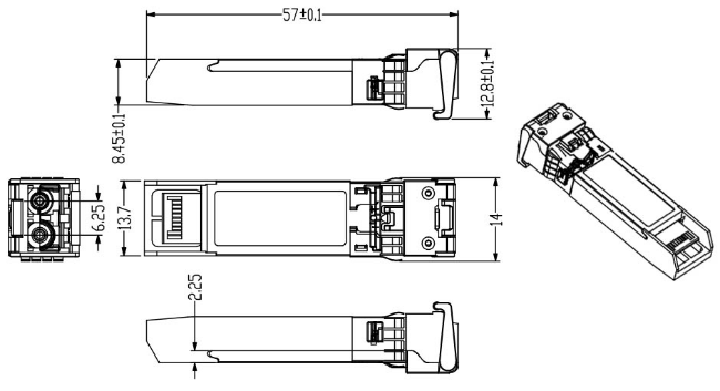25G ZR SFP 80KM LC 25G Ethernet SFP Transceiver DOM 1310nm Transceiverów światłowodowych 4