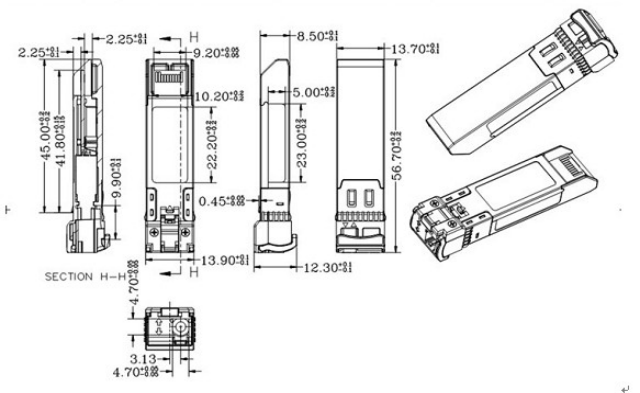 10G-ZR4-80KM Moduł nadawczo-odbiorczy 10G BIDI 80KM 1490nm/1550nm SFP+ STM-64 WDM 8SFP+ SMF 4