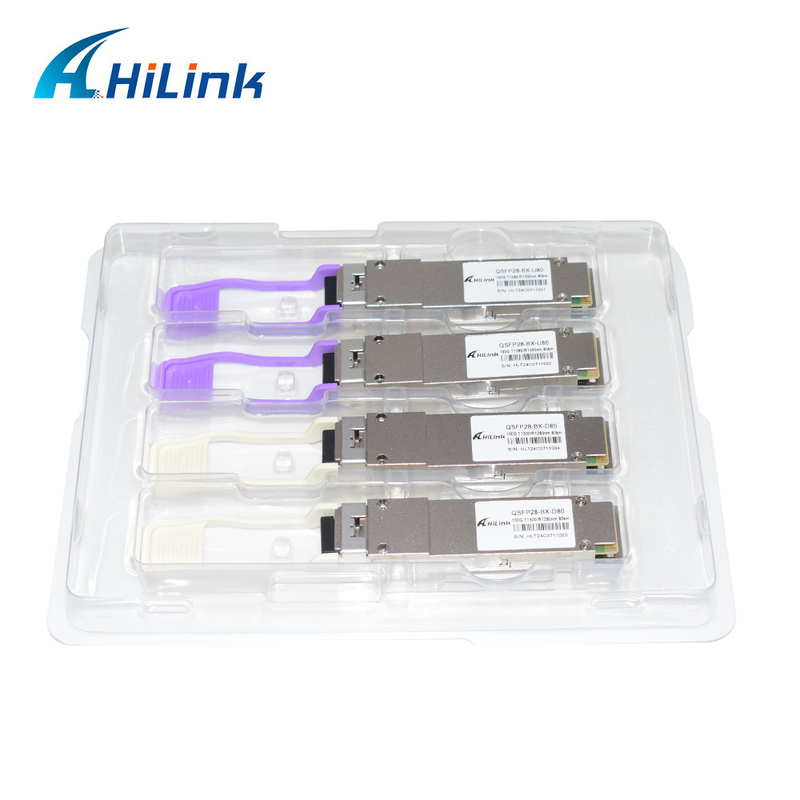 100Gb/s QSFP28 BiDi 80km Transceiver Moduł Transceiver Optyczny Simplex LC/UPC DOM