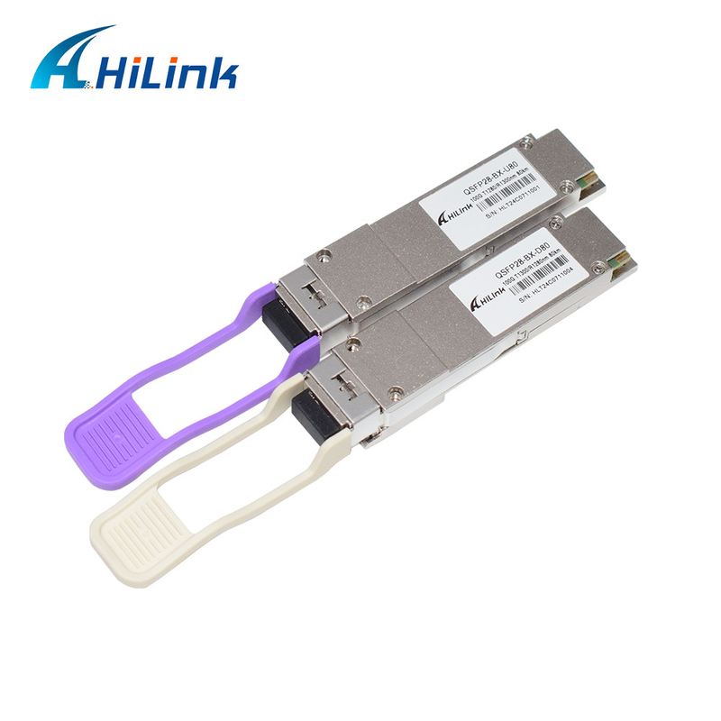 QSFP28 BIDI 1280nm/1300nm 80KM Simplex LC Transceiver optyczny Jednorazowy DDM na duże odległości