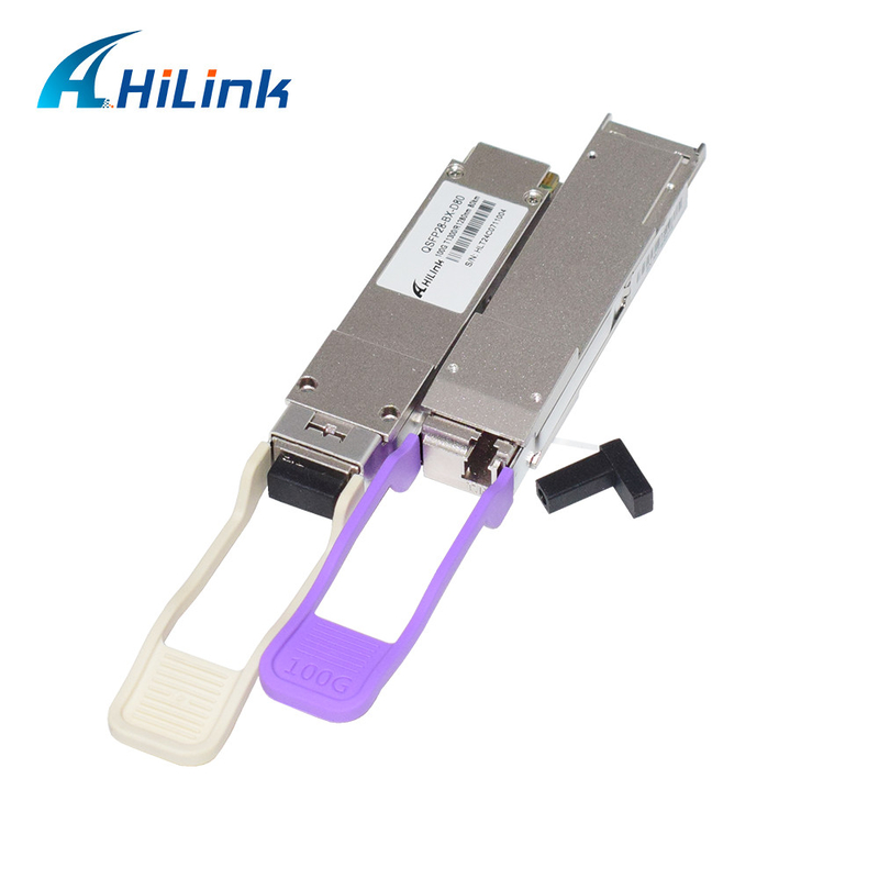 QSFP28 BIDI 1280nm/1300nm 80KM Simplex LC Transceiver optyczny Jednorazowy DDM na duże odległości