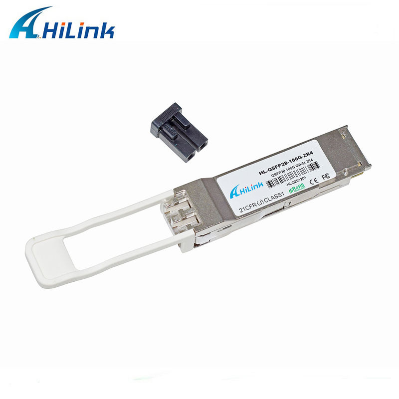 Hilink 100G QSFP28 ZR4 80KM LWDM 1295-1304NM SOA+PIN Duplex Connector LC Transceiver Module