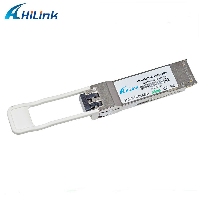 Hilink 100G QSFP28 ZR4 80KM LWDM 1295-1304NM SOA+PIN Duplex Connector LC Transceiver Module