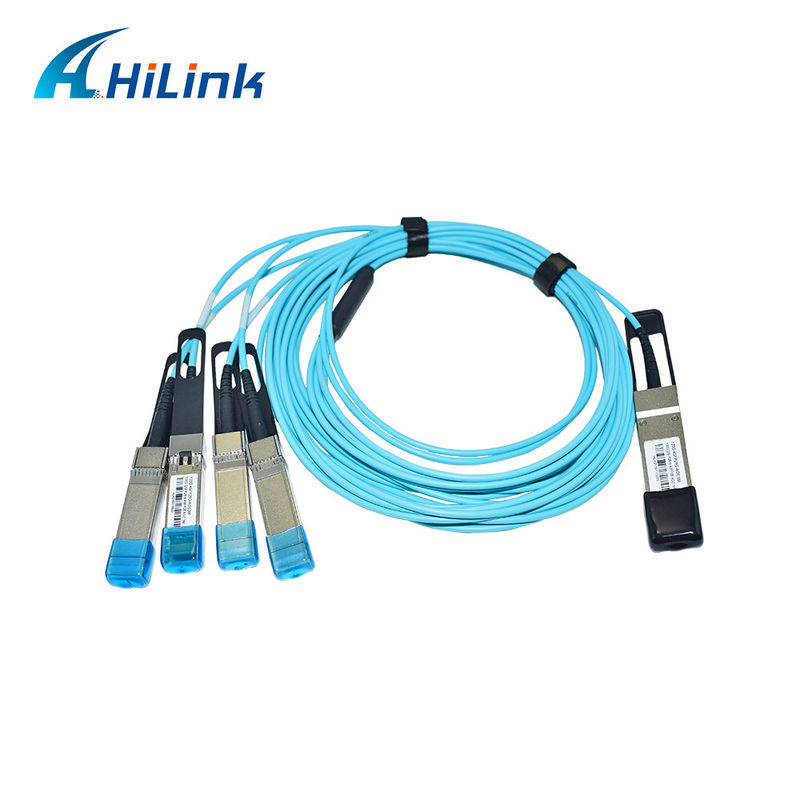 Certyfikowany 100G QSFP28 do 4xSFP28 AOC OM3 Breakout Active Optical Cable o długości kabla 1-5m i certyfikacja CE RoHS