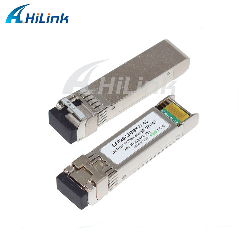 25Gb/s 40Km SFP28 BIDI Transceivers LC pojedynczy złącze Gorąco podłączalne W pełni zgodne z RoHS