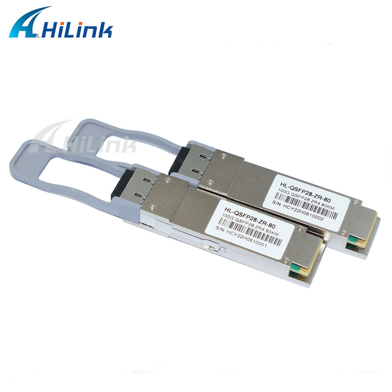 100Gb/s 80km QSFP28 Nadajnik-Odbiornik Hot Pluggable Duplex LC Connector LAN WDM EML TOSA SOA PIN SMF