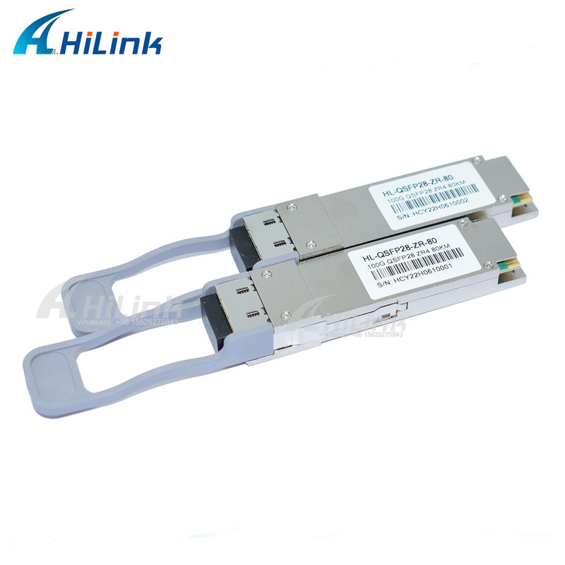 100Gb/s 80km QSFP28 Nadajnik-Odbiornik Hot Pluggable Duplex LC Connector LAN WDM EML TOSA SOA PIN SMF