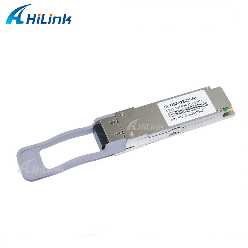 100Gb/s 80km QSFP28 Nadajnik-Odbiornik Hot Pluggable Duplex LC Connector LAN WDM EML TOSA SOA PIN SMF