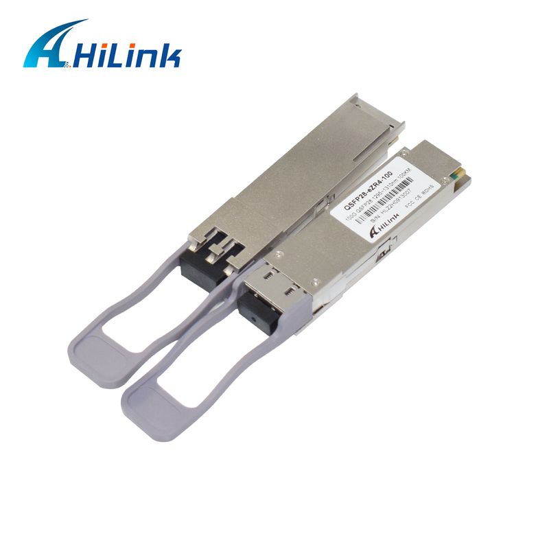 100Gb/s 100km QSFP28 Transceiver Hot Pluggable Duplex LC Connector LAN WDM EML TOSA SOA PIN SMF z FEC
