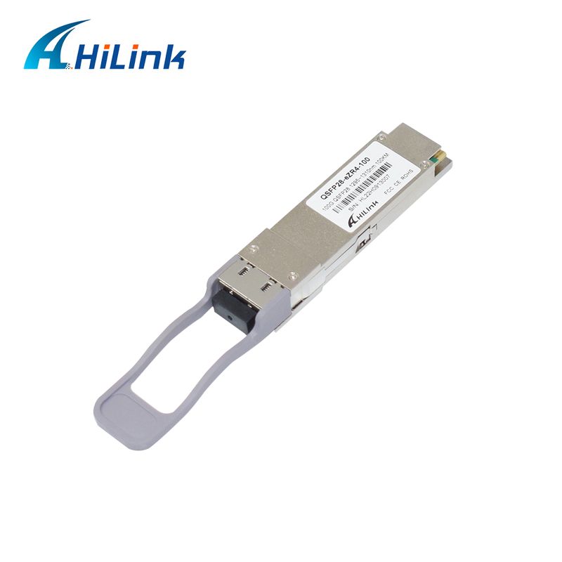 100Gb/s 100km QSFP28 Transceiver Hot Pluggable Duplex LC Connector LAN WDM EML TOSA SOA PIN SMF z FEC