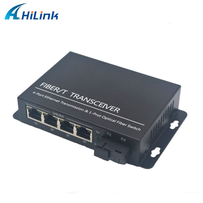 Hilink Gigabit Ethernet Fiber Optical Media Converter 1 Fiber Port & 4 x 10/100/1000Base TX Converter