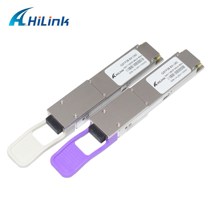 Moduł transoptora optycznego Hilink QSFP28-BX-U80/D80 100Gb/s BIDI o zasięgu 80km dla 100G Ethernet