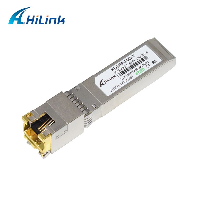 Moduł miedziany Hilink 10GBASE-T SFP+ o przepustowości 10G z zasięgiem 30M/80M i zgodnością z RoHS