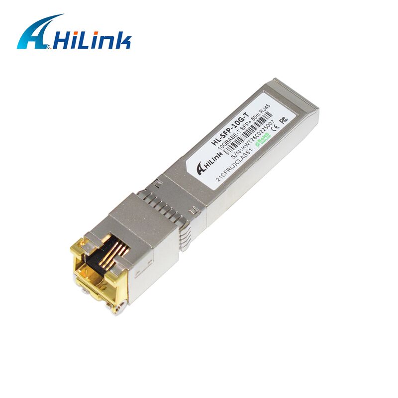 Moduł miedziany Hilink 10GBASE-T SFP+ o przepustowości 10G z zasięgiem 30M/80M i zgodnością z RoHS