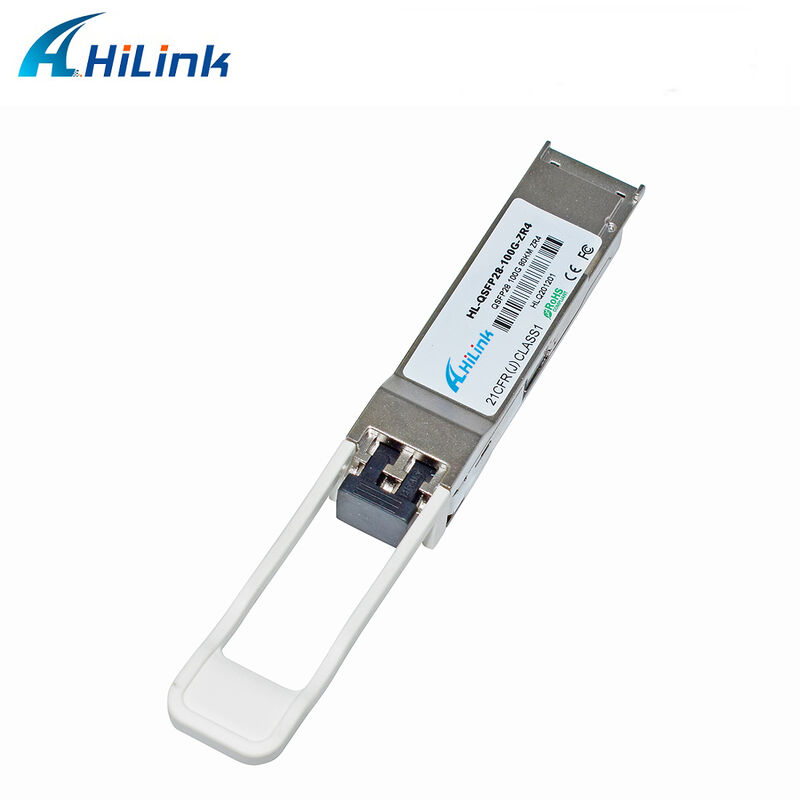100Gb/s 80km QSFP28 Transceiver Hot Pluggable, Duplex LC Connector, EML+PIN with SOA Single mode DDM