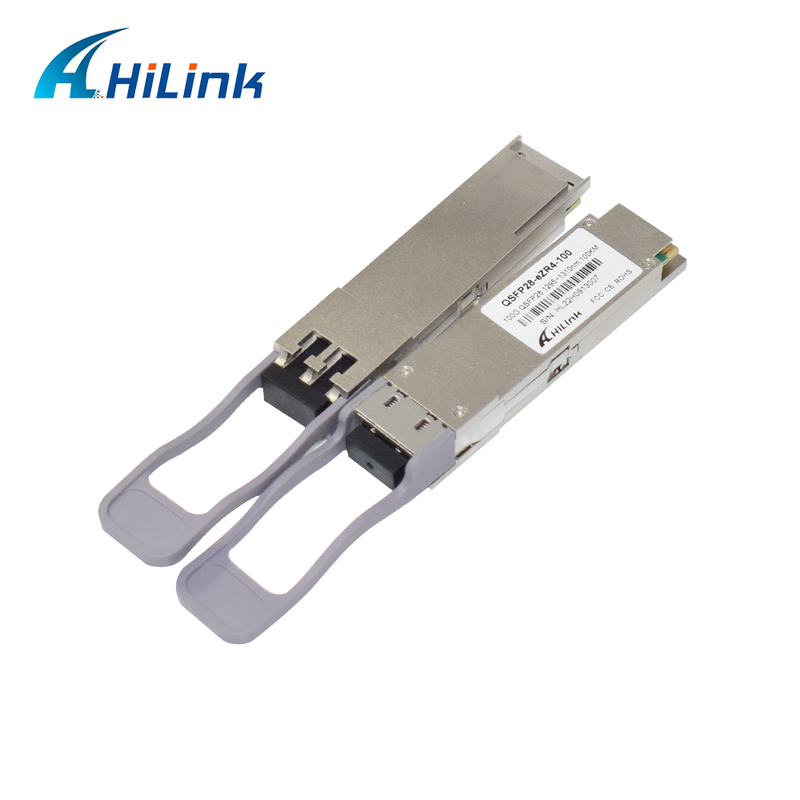 Hilink 100G QSFP28 nadajnik optyczny z odległością 100 km, długością fali 1295~1304nm i detektorem PIN SOA