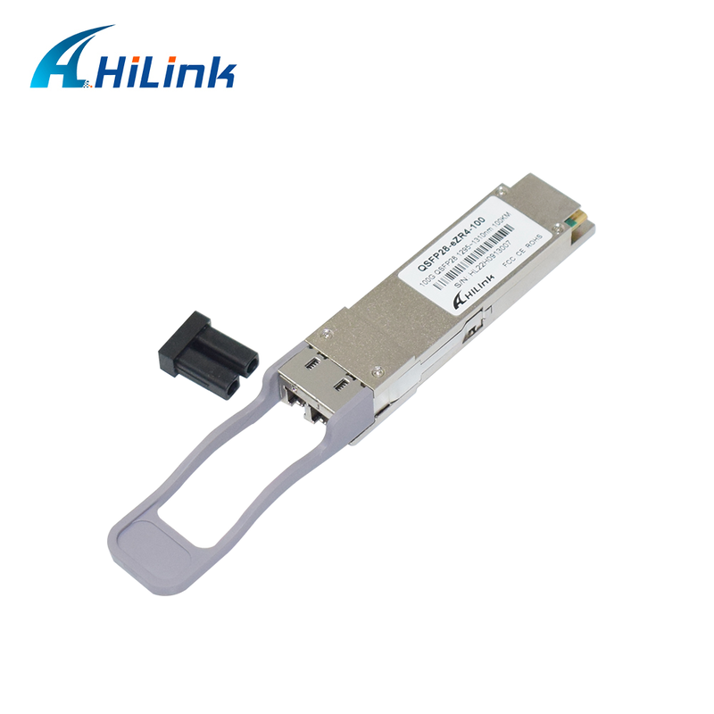 Hilink 100G QSFP28 nadajnik optyczny z odległością 100 km, długością fali 1295~1304nm i detektorem PIN SOA