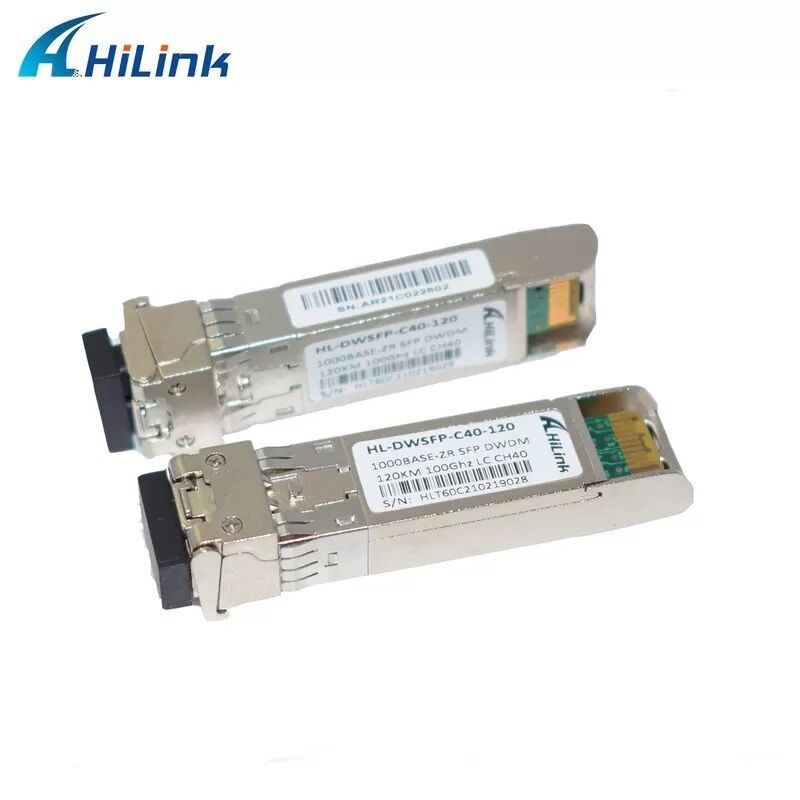 Hilink Kompatybilny 1.25G DWDM SFP nadajnik optyczny z łącznikiem LC Duplex dla odległości 40km/80km/120km/160km