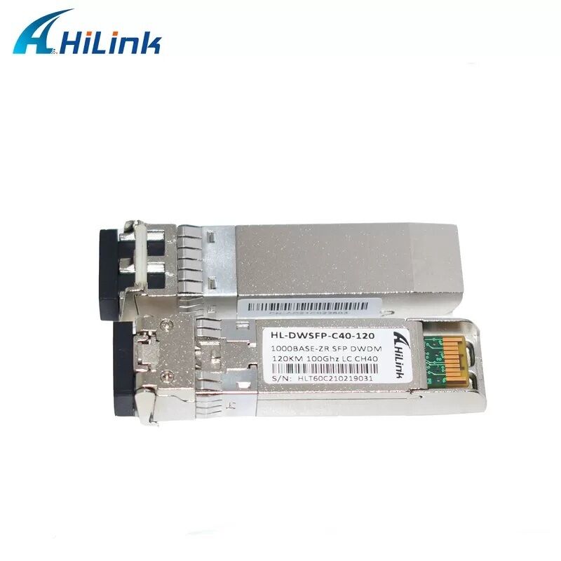 Hilink Kompatybilny 1.25G DWDM SFP nadajnik optyczny z łącznikiem LC Duplex dla odległości 40km/80km/120km/160km