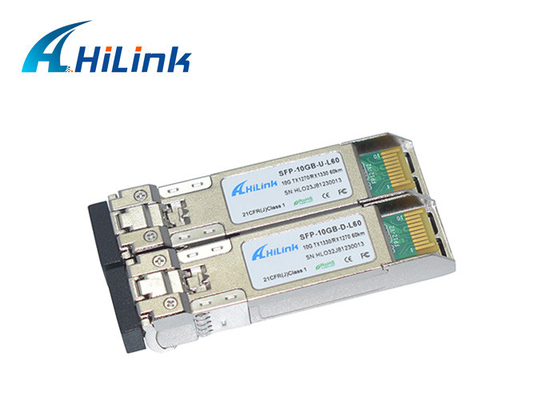 Złącze Hilink LC Transceiver światłowodowy 10G SFP + BIDI WDM 60KM 1270nm 1330nm