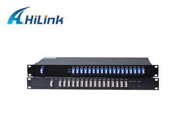 Podwójne złącze LC / UPC 18 kanałów CWDM Mux + Demux w obudowie 19 "Rack Mount Chassis 1U
