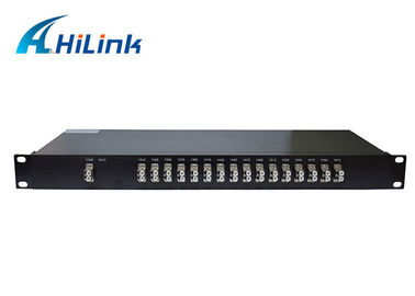 Podwójny moduł światłowodowy CWDM Mux Demux Moduł 1U Rack Mount 16ch Metalowy port 1310nm ~ 1610nm